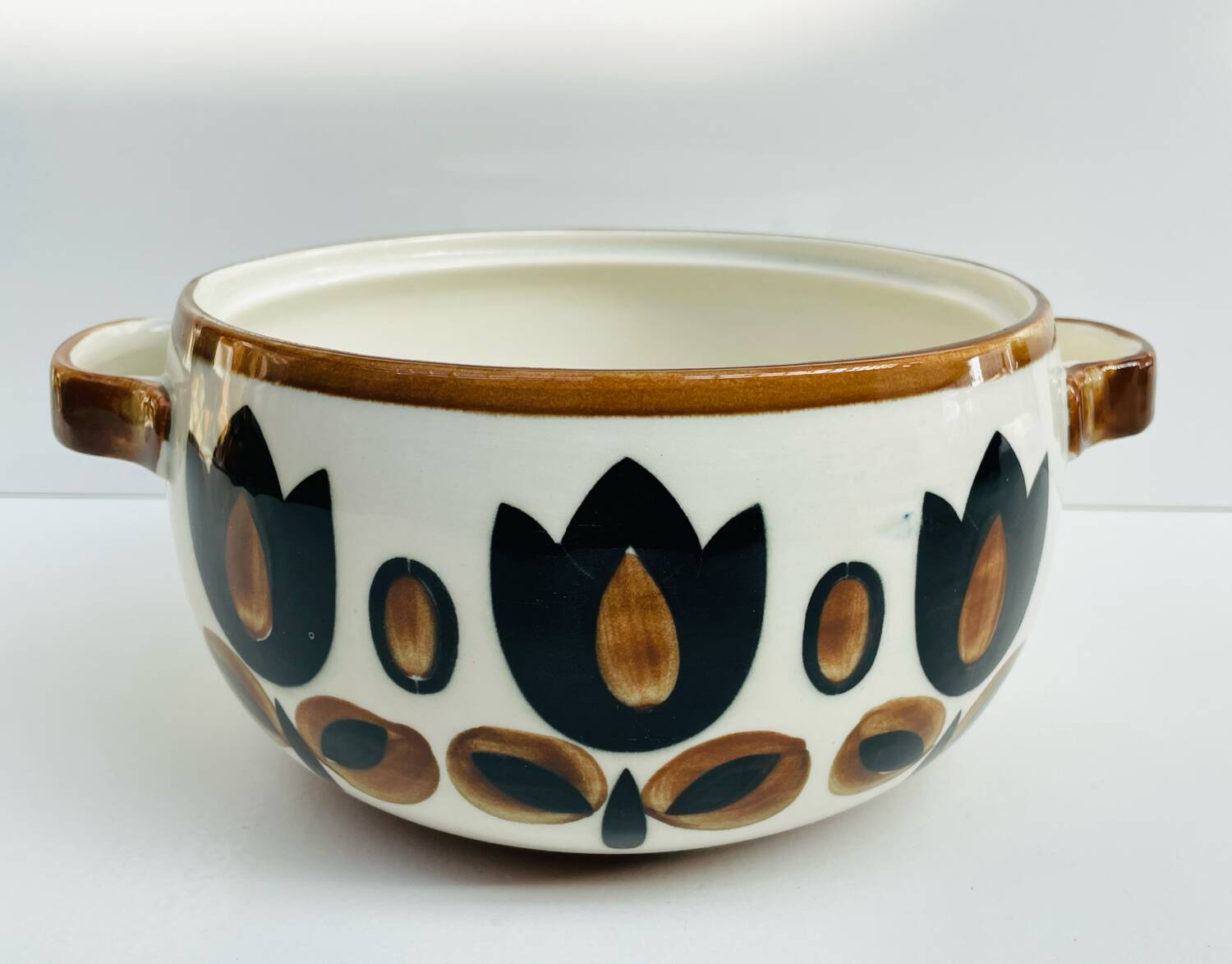 Vintage Boch "Kimono" cache-pot in earthenware – Belgium, 1950s