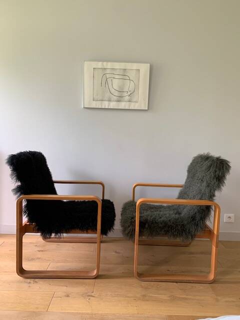 2 armchairs by Rud Thygesen & Johnny Sørensen (Denmark 1970s)