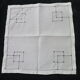 Set of 6 antique white linen tea towels with small days
