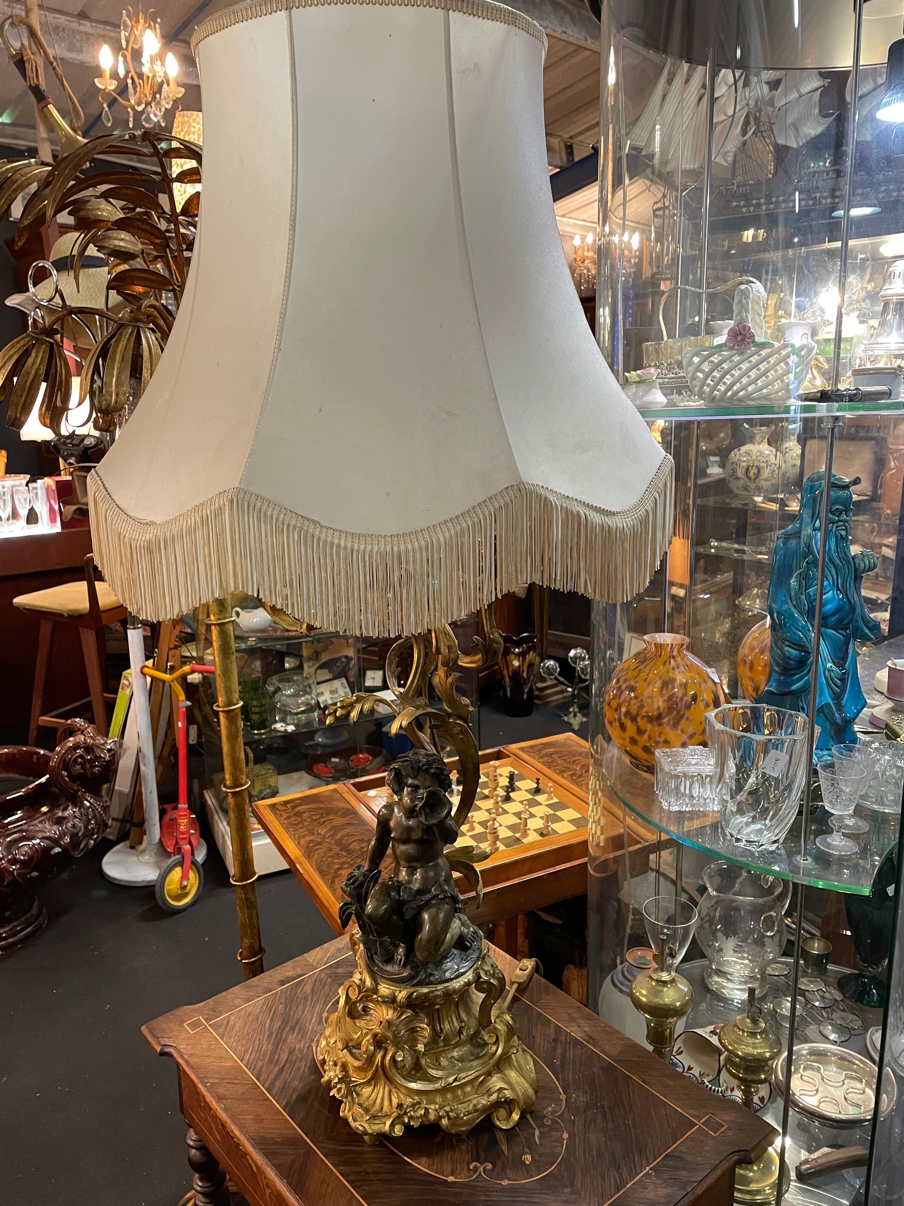 18th bronze table lamp