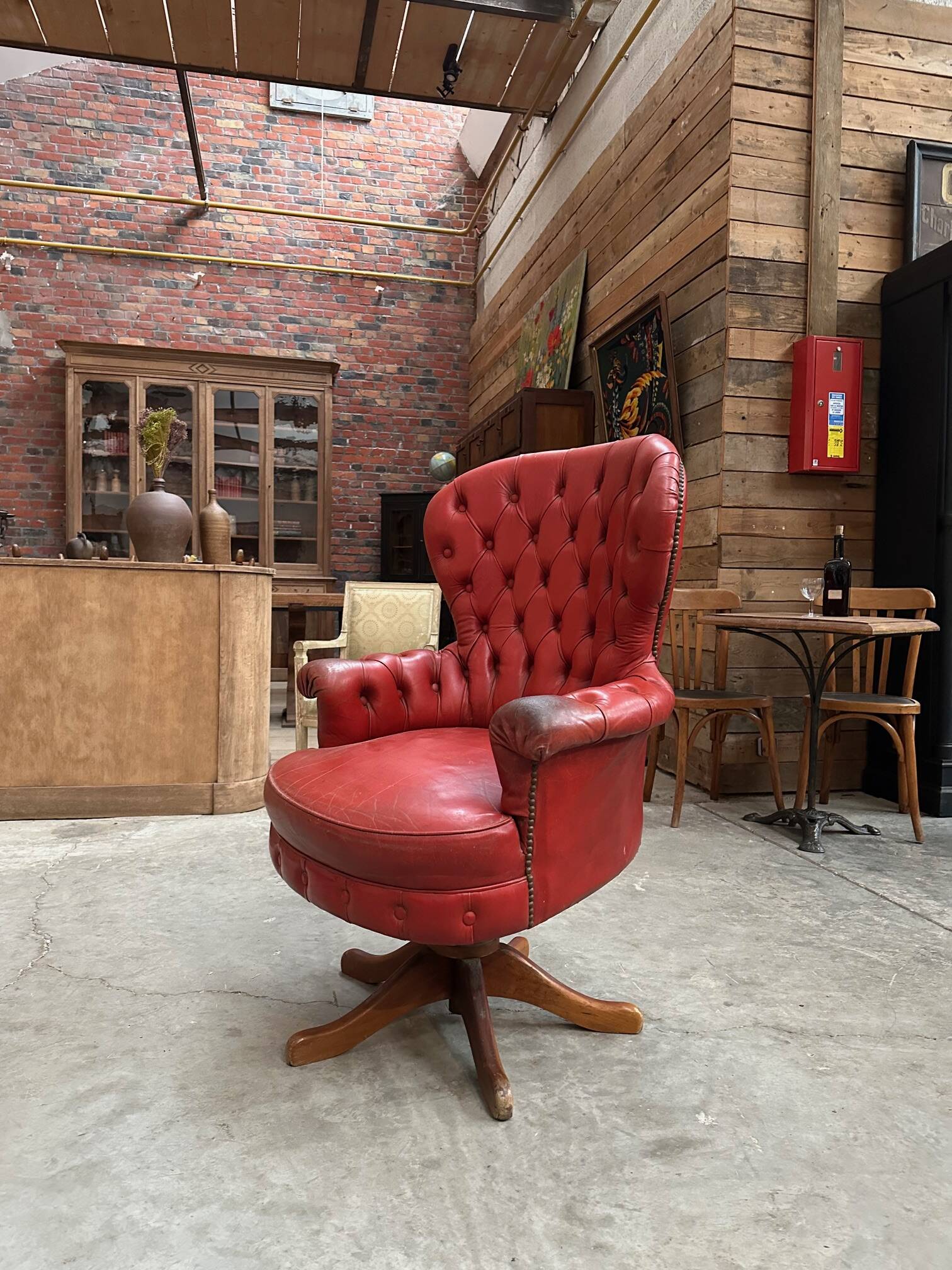Fauteuil de bureau en cuir 60’S