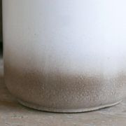 Vase en céramique blanc et marron West Germany, années 60