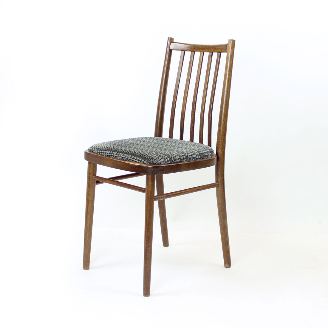 Set of 4 dining chairs in dark oak by ton, czechoslovakia 1960s