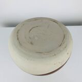 Vintage ceramic vase, brown and white.