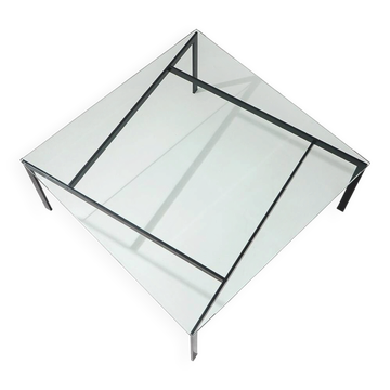 Table basse en verre et métal par Paolo Tilche pour Arform, années 1960.