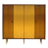 Armoire vintage à 4 portes, design moderne du milieu du siècle, en érable et teck, années 1950
