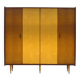 Vintage mid century modern 4-door design Wardrobe in Maple and Teak, 1950s