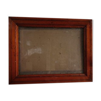 Vintage old black varnished wood frame 44.5