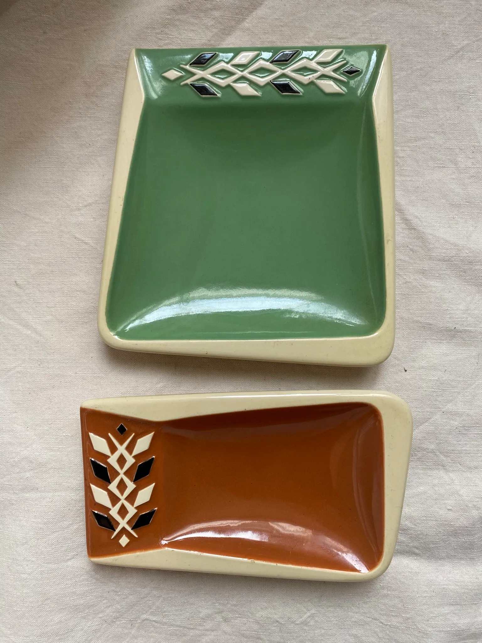Vercéram snack bowls or dishes, 1950s