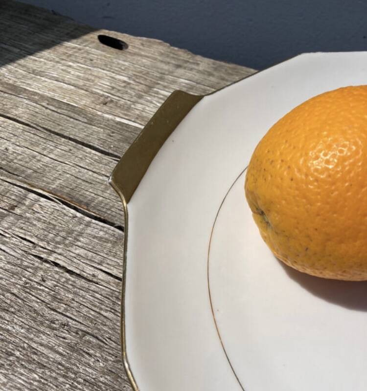 Gold Limoges porcelain cake dish