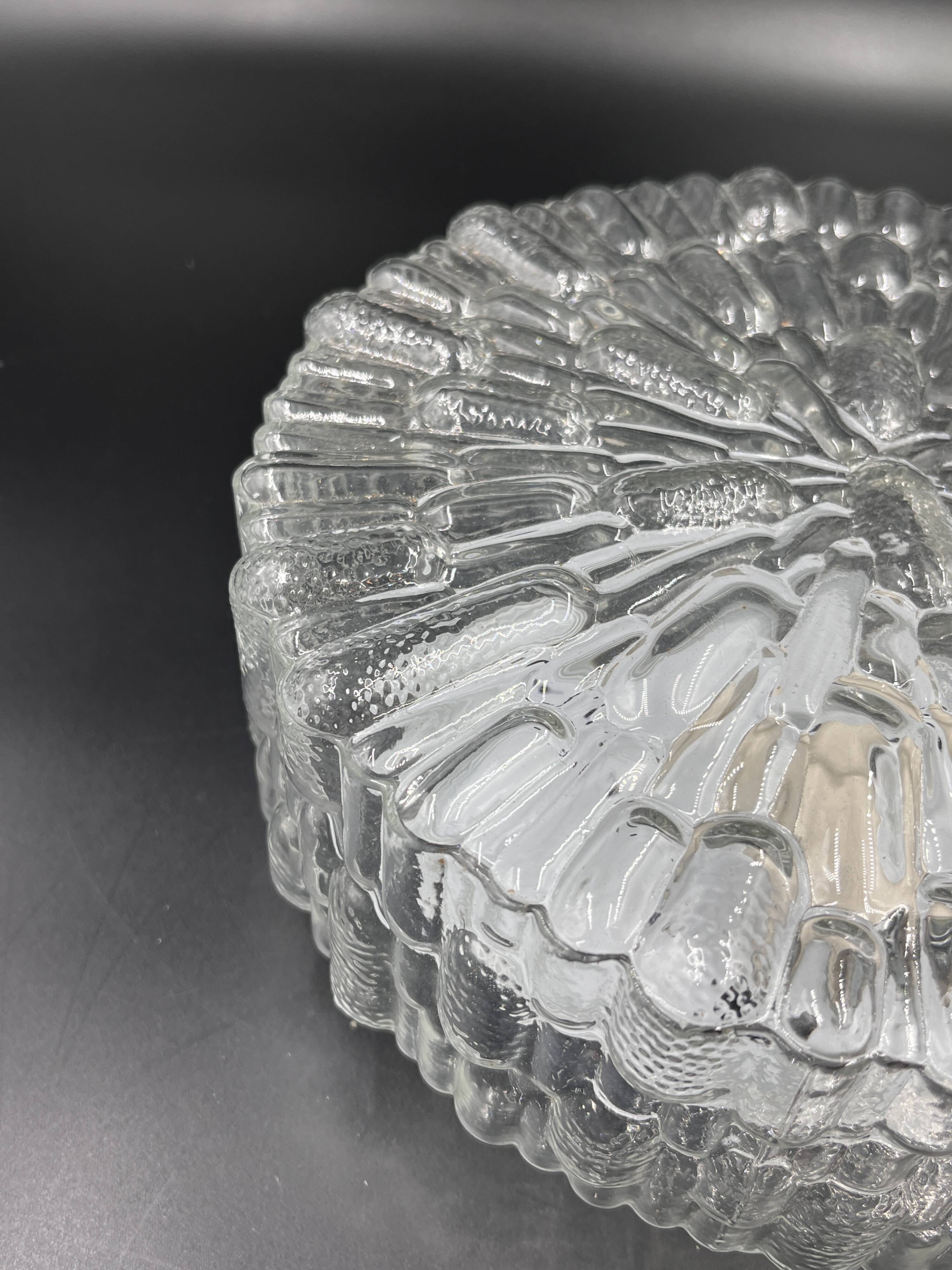 Massive molded glass ceiling light