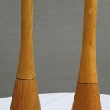 Paire massues de gymnastique en bois vintage 1950's
