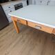 Large vintage convent table – 8 drawers – 200 cm