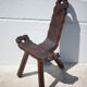 Brutalist wooden chair, tripod chair, Spanish chair