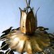 Hanging lamp with flowers in gilded metal, 60/70 years