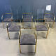 Plexiglass and brass dining chairs by Belgochrom, set of 6 - 1970s