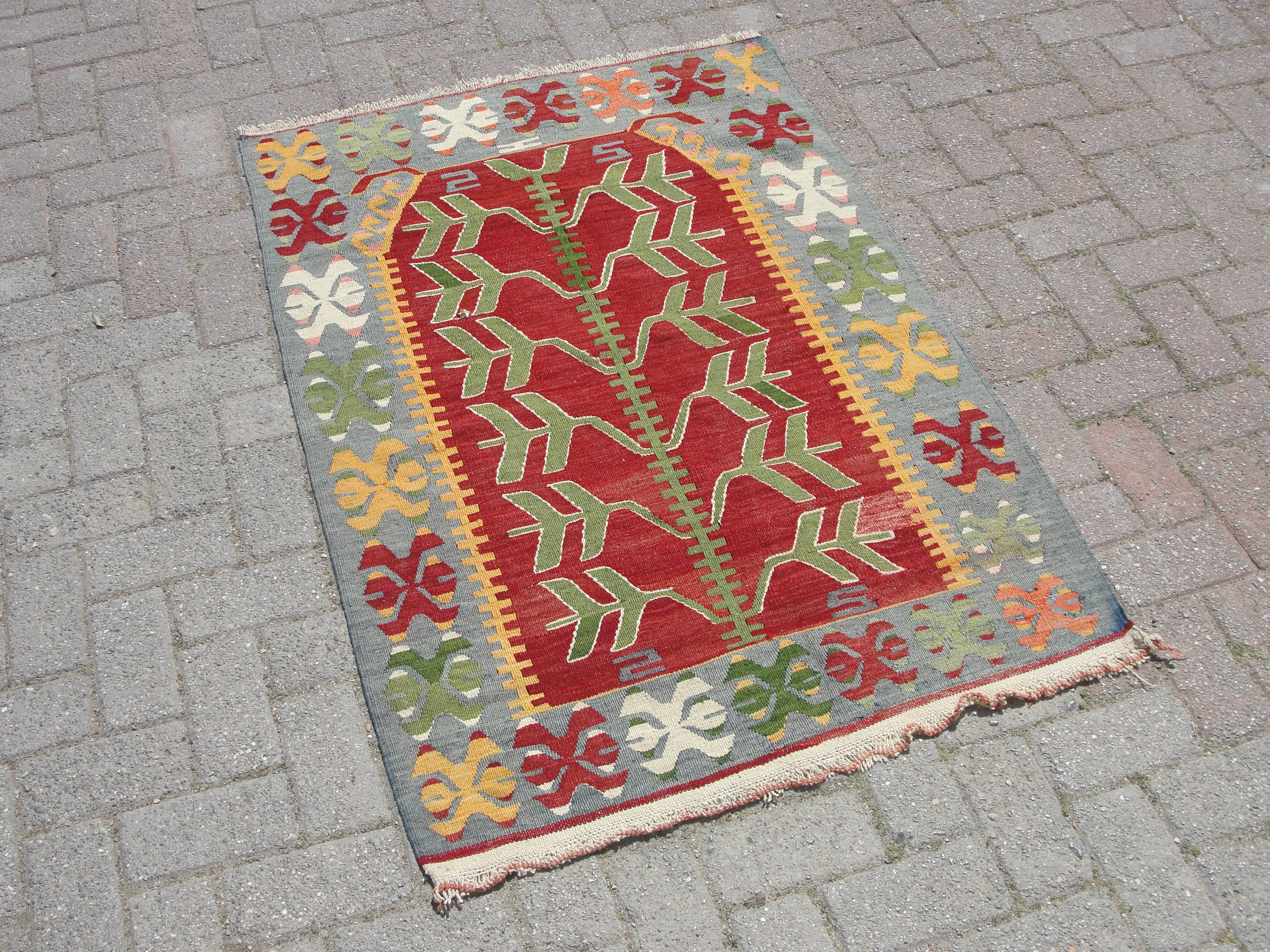 Handmade Small area kilim rug