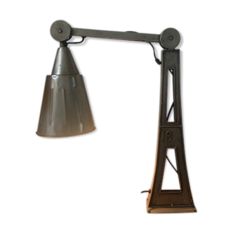 Lampe articulée metal et bois esprit industriel