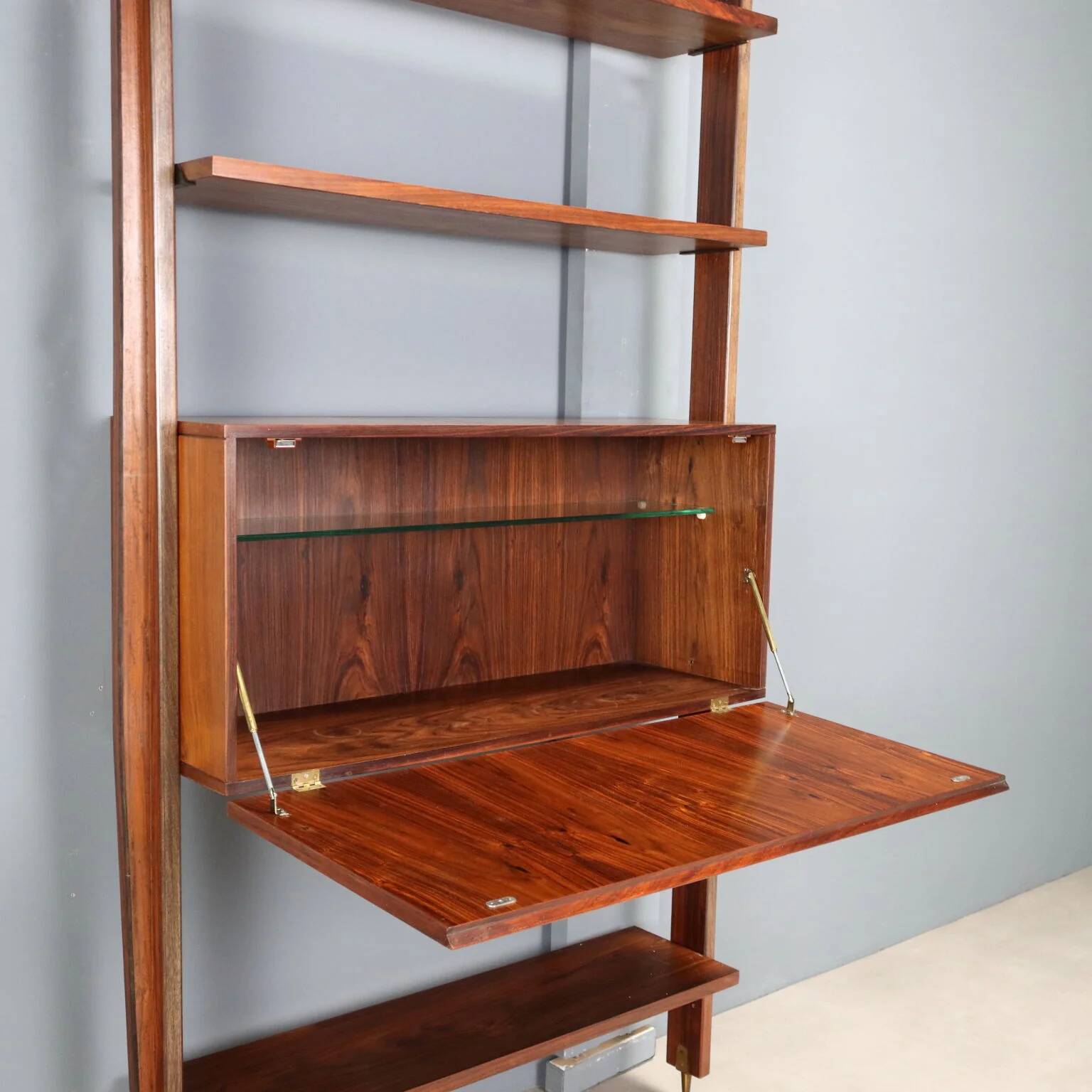Vintage library from the 1950s-60s with a bar compartment.