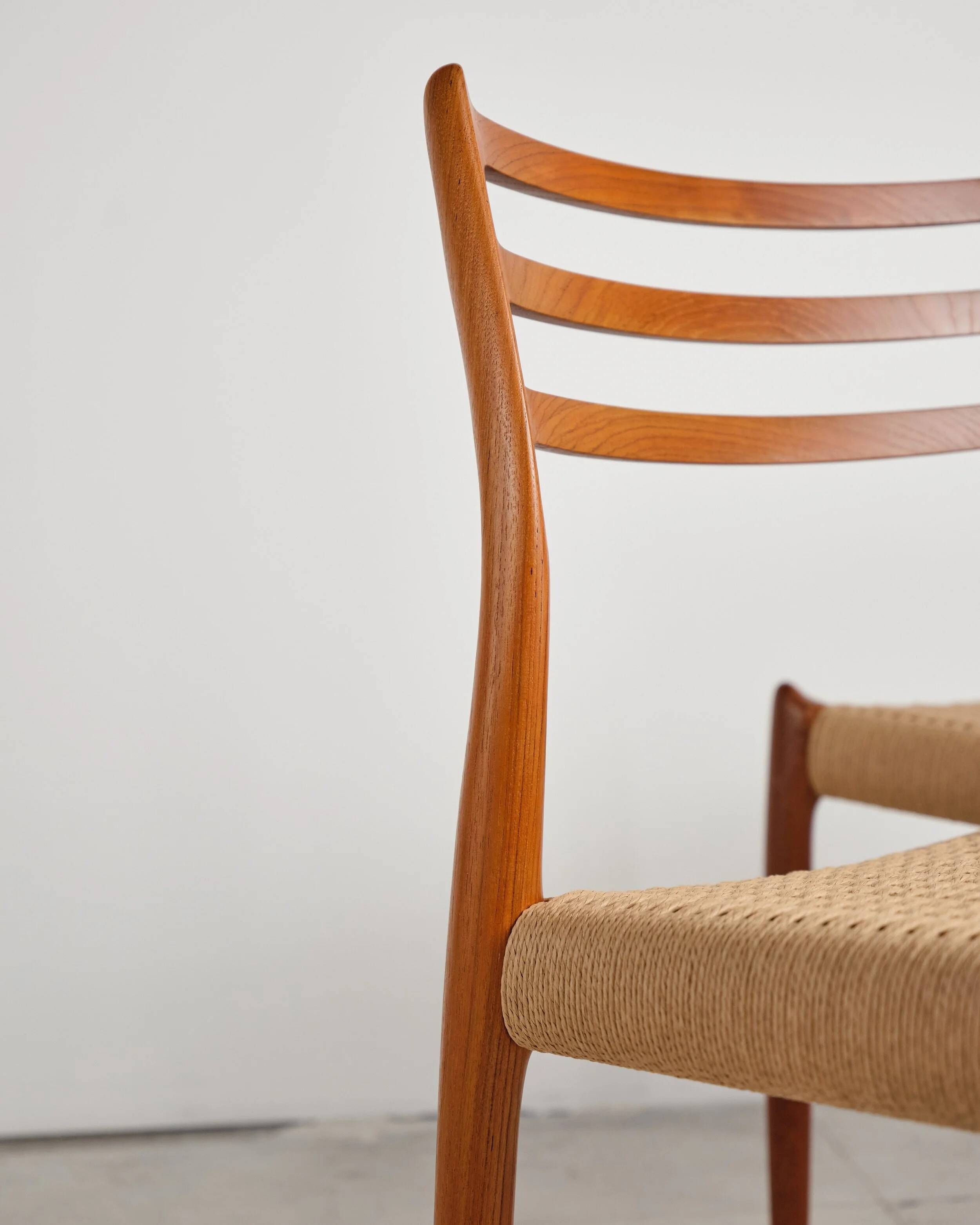 Set of 6 model 78 chairs in teak by Niels O. Møller, Denmark, 1960s.