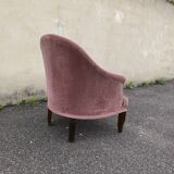 Pink velvet convertible armchair
