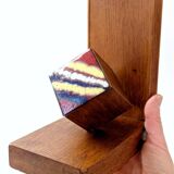 Mid-Century pair of wooden and enamel bookends, 1960s