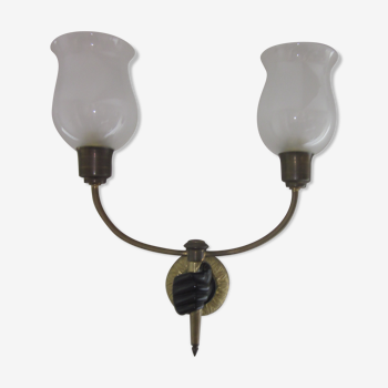 Bronze hand wall sconce