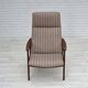 1970s, Danish highback armchair, furniture wool, teak wood, original.