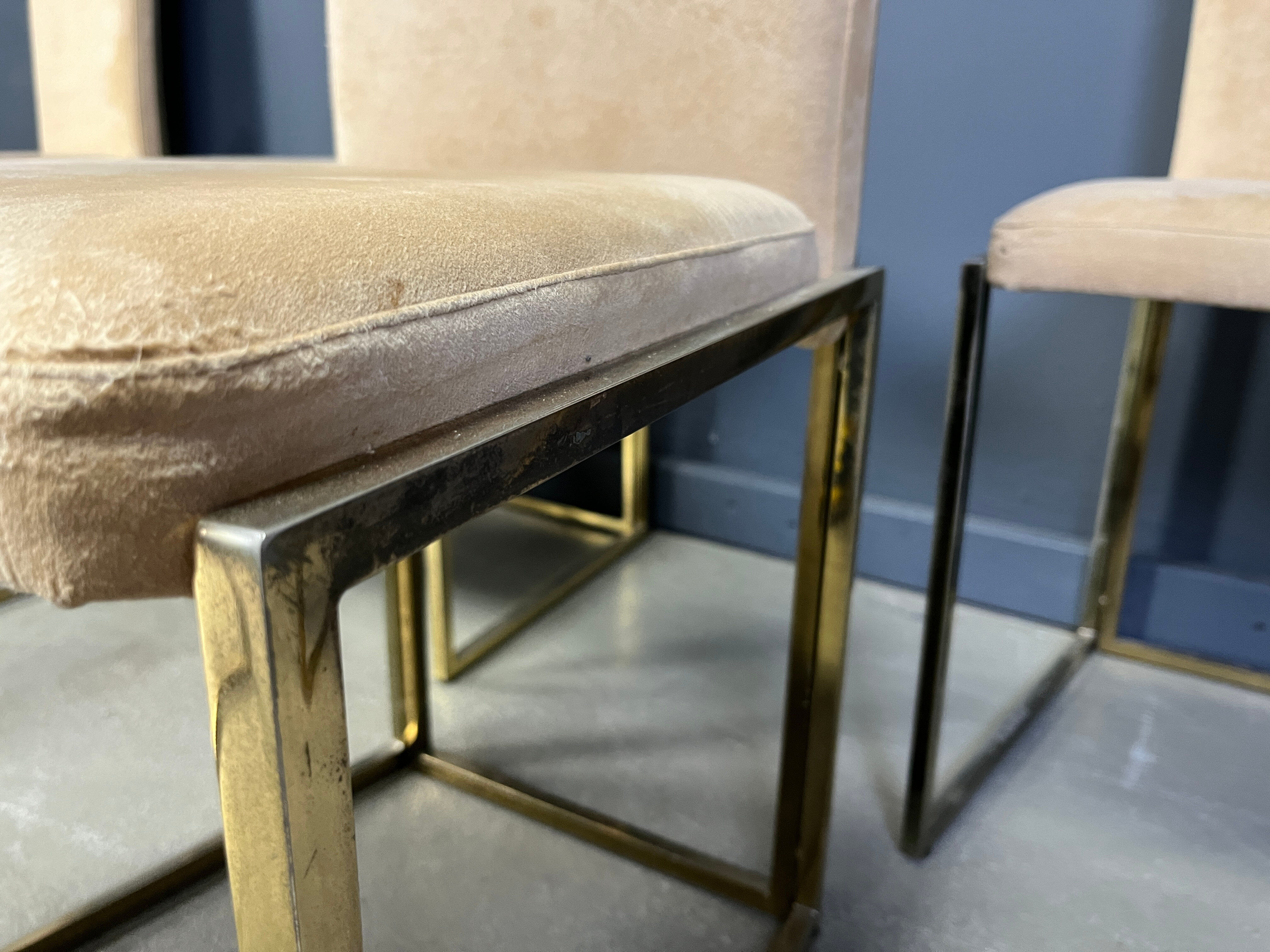 Vintage brass dining chairs by Belgochrom, 1970s