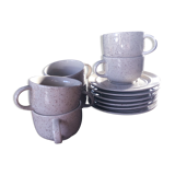 Set of 6 cups with its 6 speckled subcups