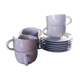 Set of 6 cups with its 6 speckled subcups