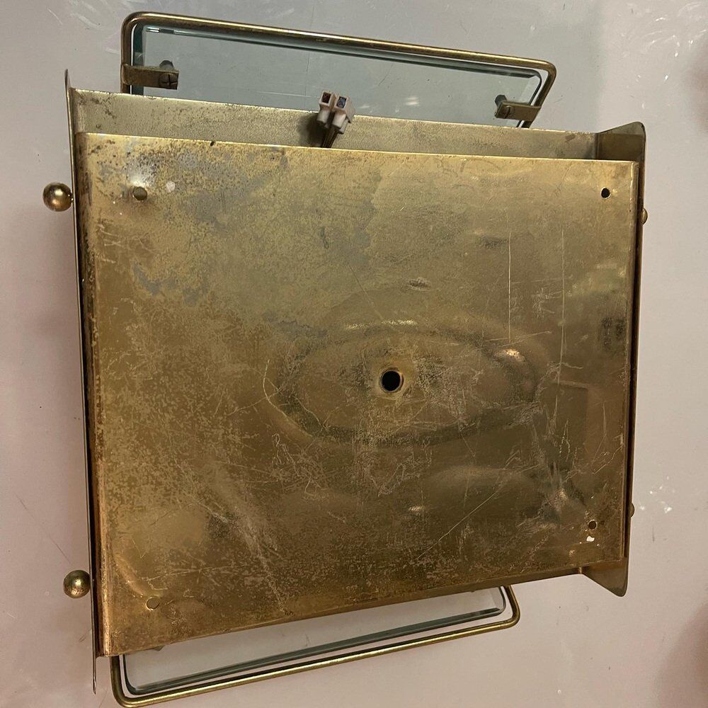 Brass Glass Flushmount, 1970s