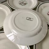 Set of 6 flat plates salins model "april" years 30-40
