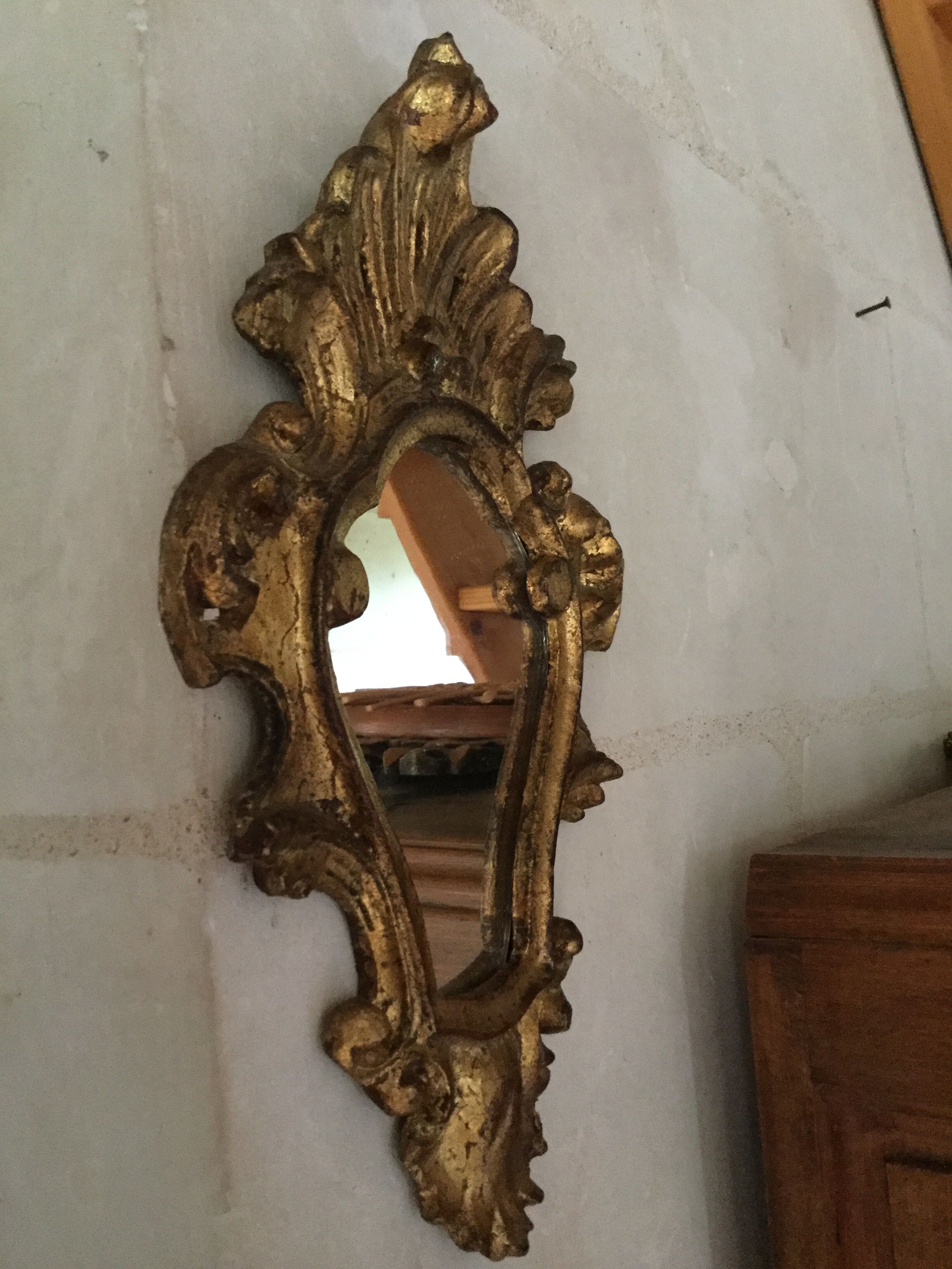 Small mirror style Louis XV gilded 21x32cm