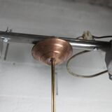 Chandelier 1930 double Opaline blown glass brass and copper