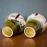 Pair of vintage ceramic vase U-Keramik 1505/20 West Germany, vase with handle, collection, pottery