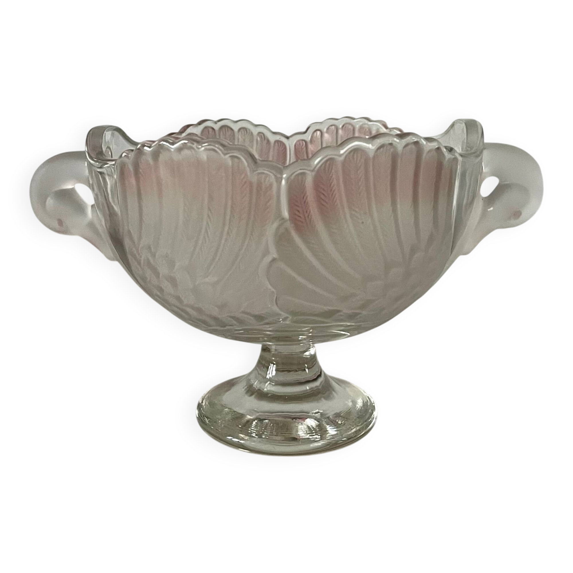Moulded glass swan bowls