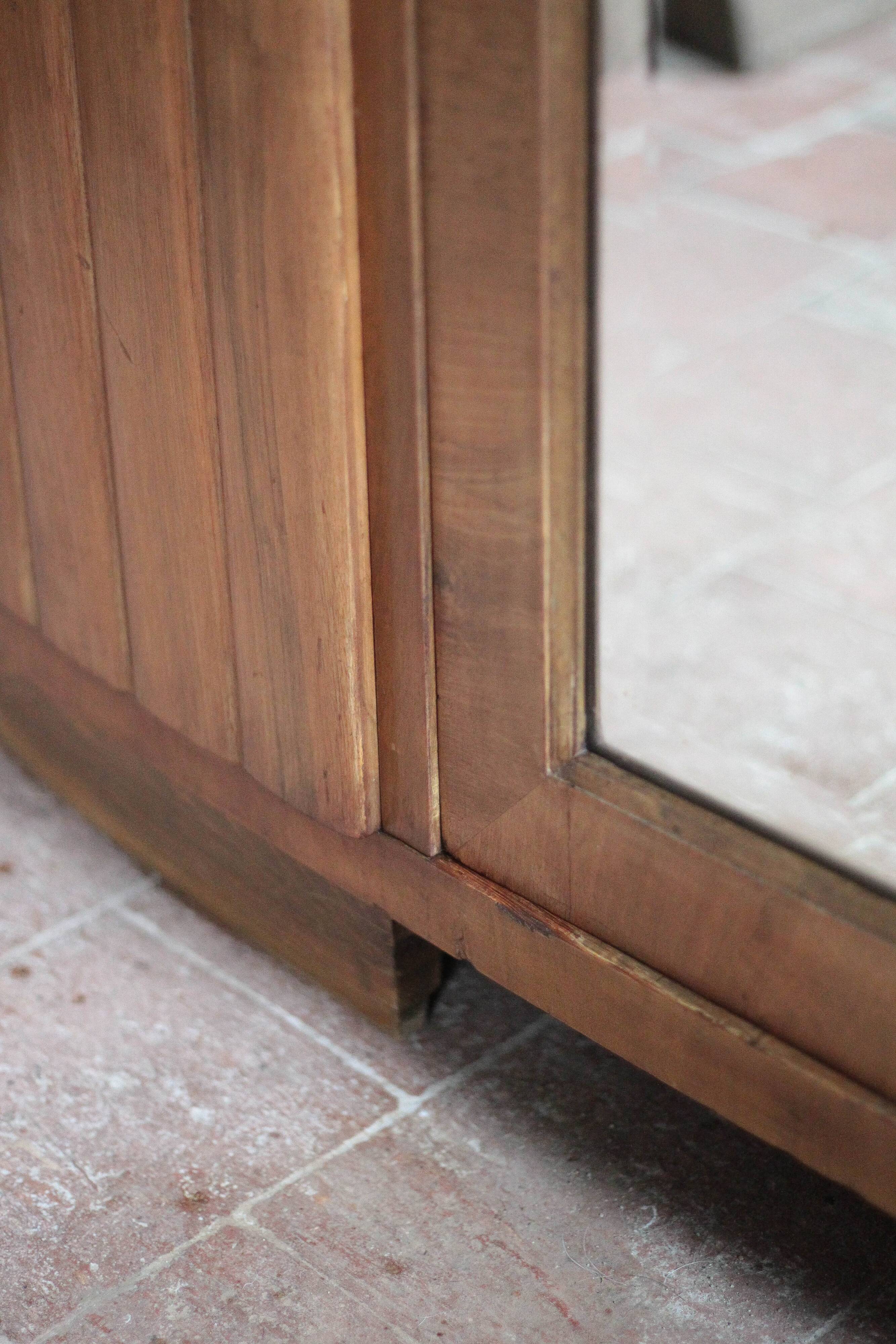 Art Deco wooden wardrobe with mirror