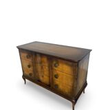 Commode italienne en placage et bois massif de noyer, années 1940-1950