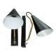 Pair of modernist sconces in black and gold metal