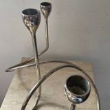 Black & Blum designer candle holder in silver metal