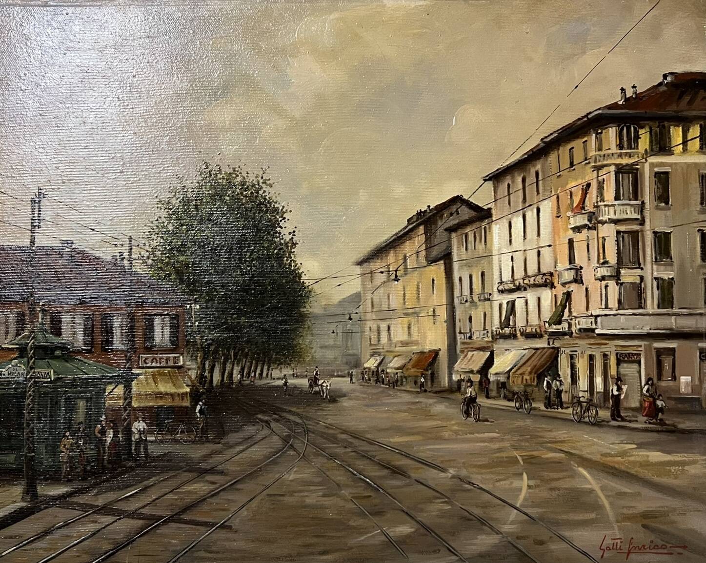 Italian School of the 20th century: Oil on canvas by Enrico Gatti signed, located and dated