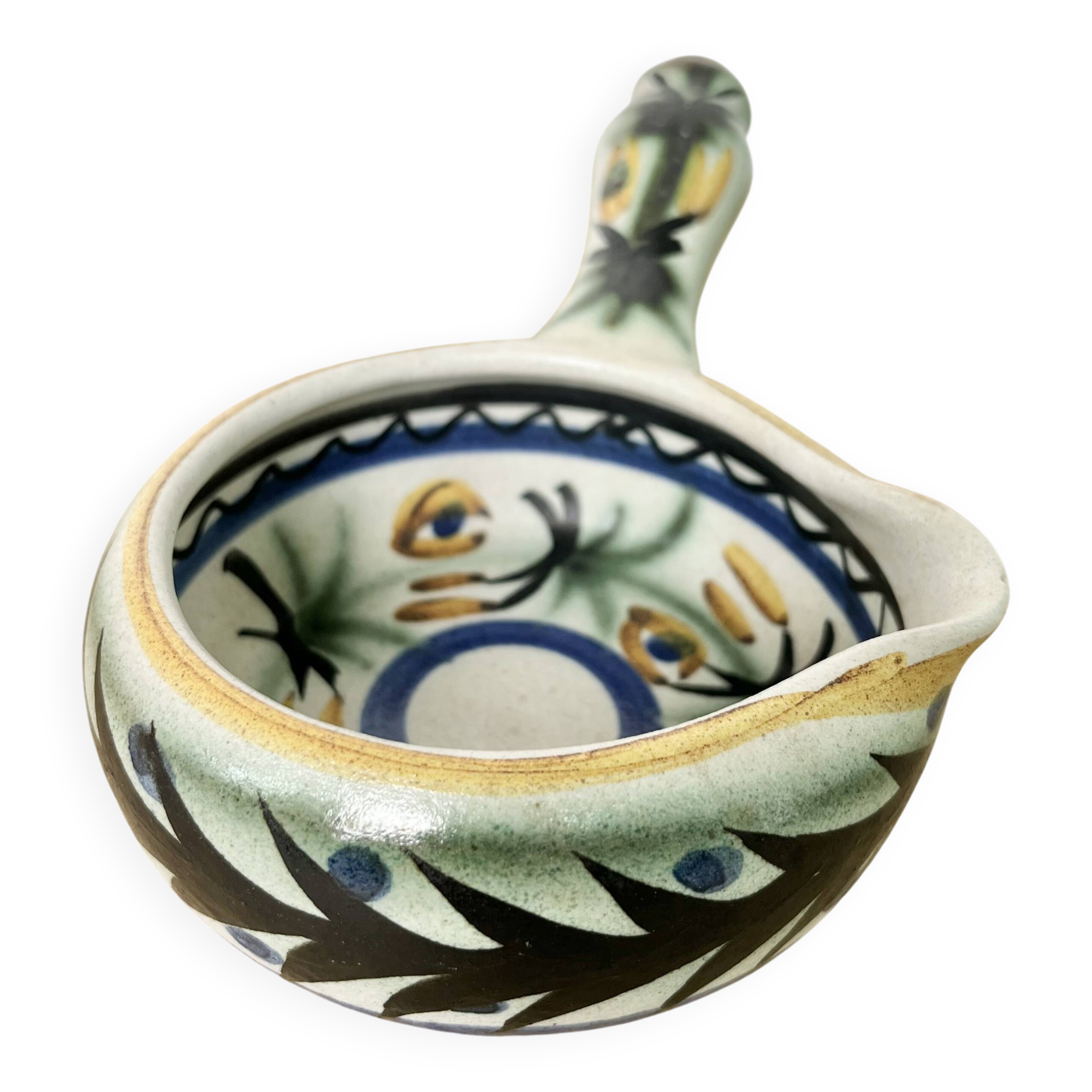 Keraluc Quimper ceramic frying pan 1970