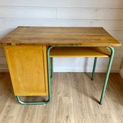 Vintage Stella 1950 school desk and swivel chair set