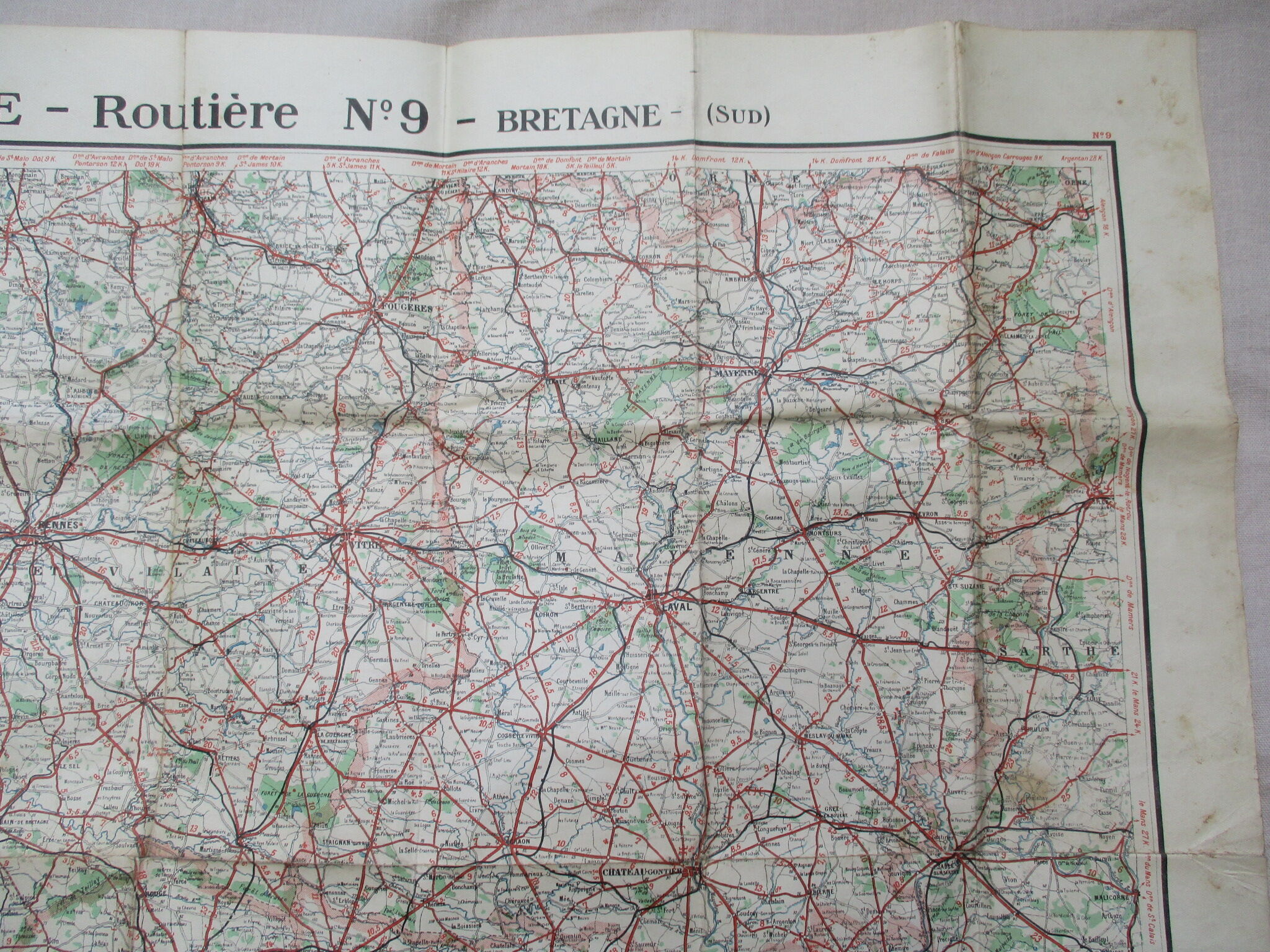 Ancient map Taride South Brittany No. 9 - 1930s