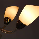 Mid-century steel & glass pendant lamp, 1960s