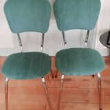 Paire de chaises 60' en velours vert canard