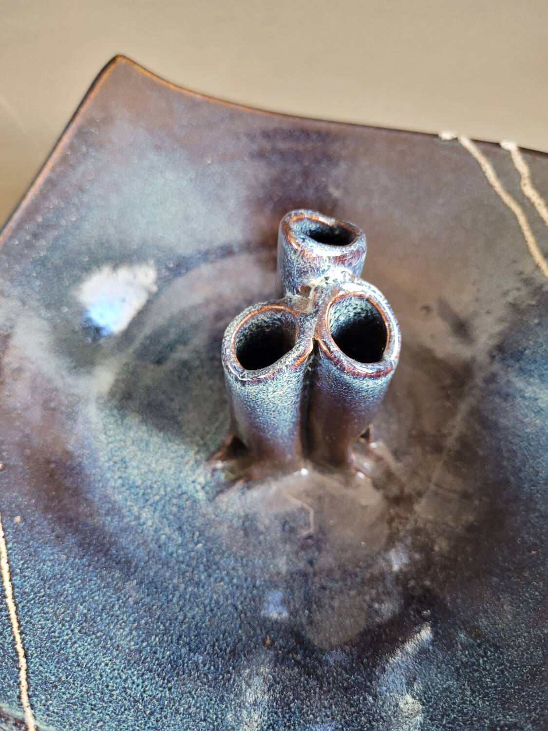 Ceramic trinket tray/pencil holder - unique piece