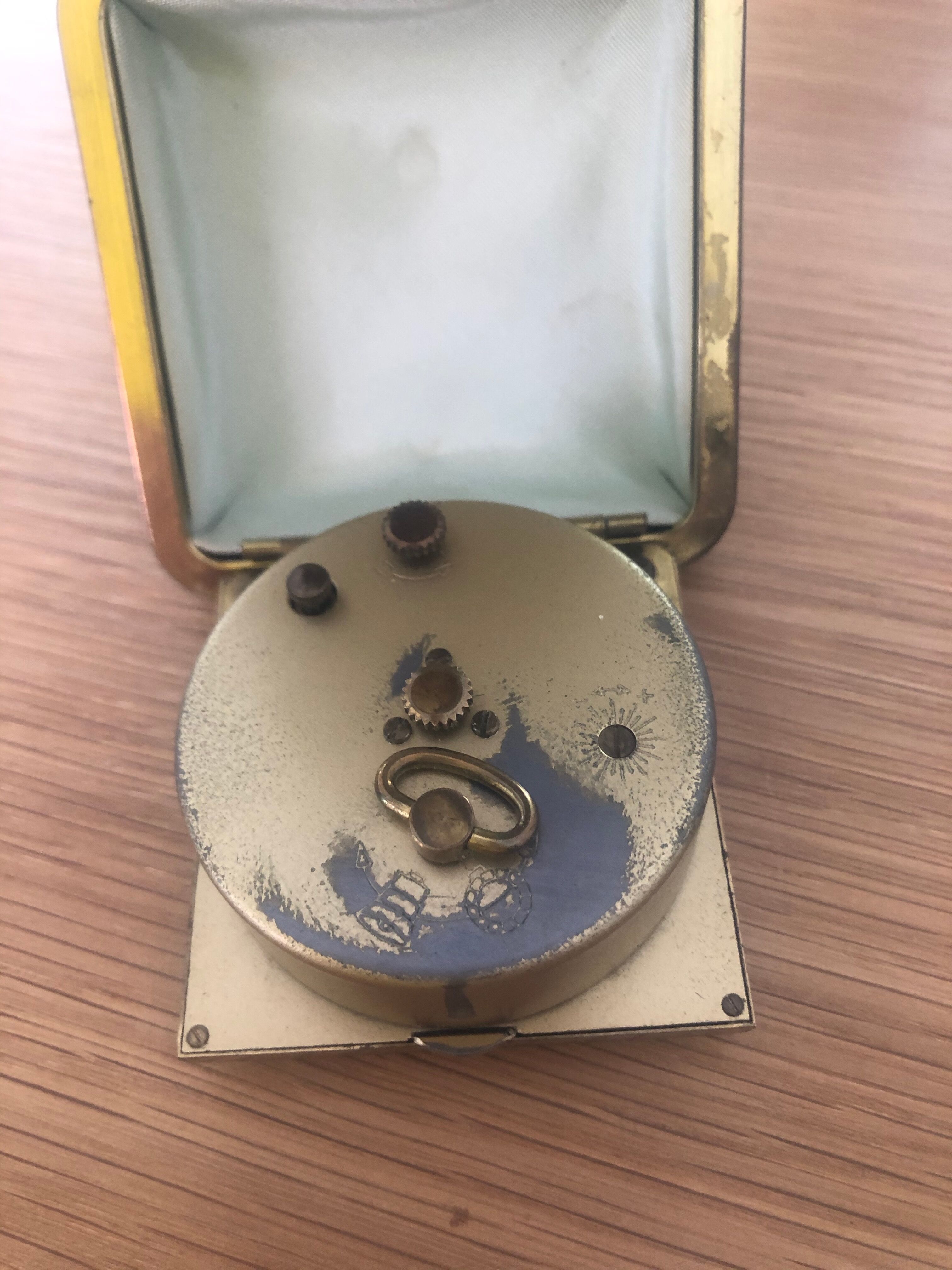 Vintage travel alarm clock Europa 2 jewels