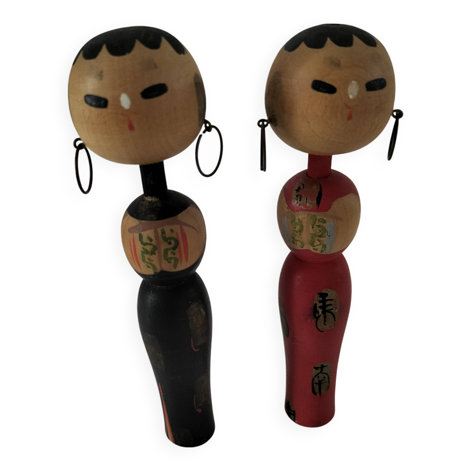 Pair of Japanese Kokeshi dolls - 1950s-1970s